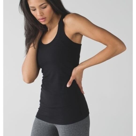 Lululemon Cool Racerback Fitted Tank Top Black Small - Picture 1 of 7